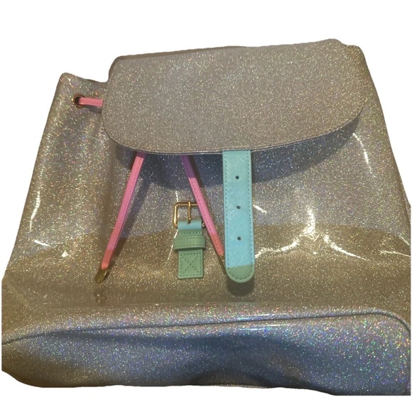 Stoney Clover Lane Flap Backpack Diner Collection Silver Shimmer Rare - Picture 10 of 13